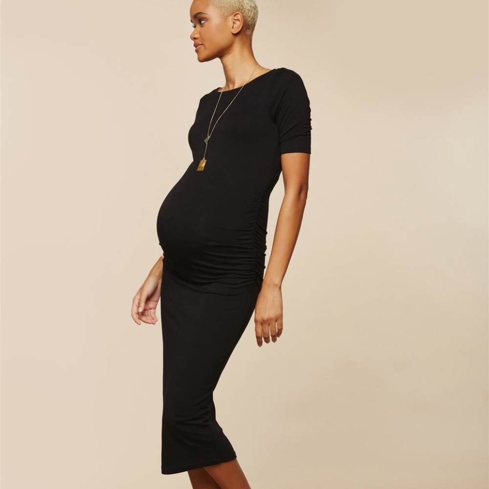 MiMi Side Ruched Maternity Dress-sz L new w/tags